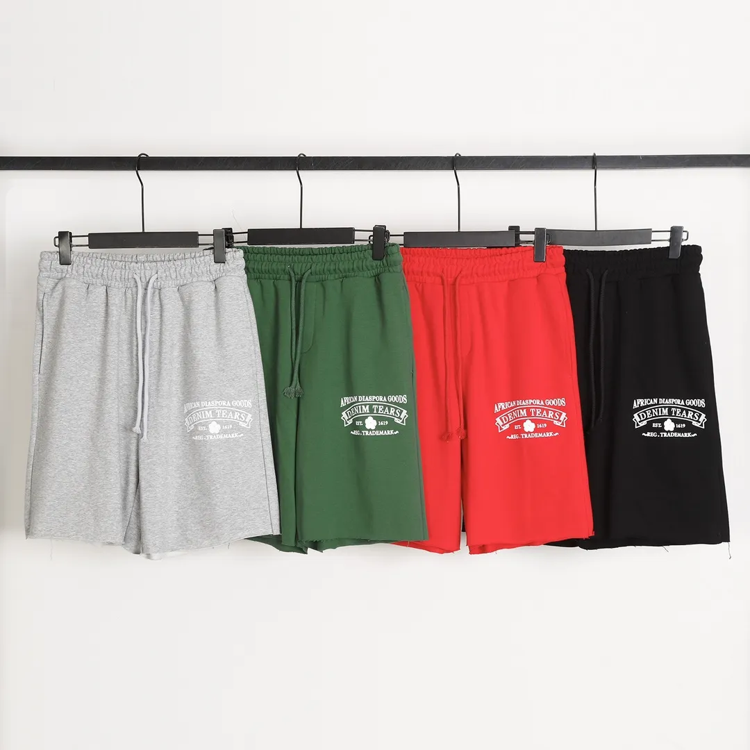 DENIM TEARS new summer kapok shorts Style No.: D241P140 Color: Gray Green Red Black Size: S M L XL